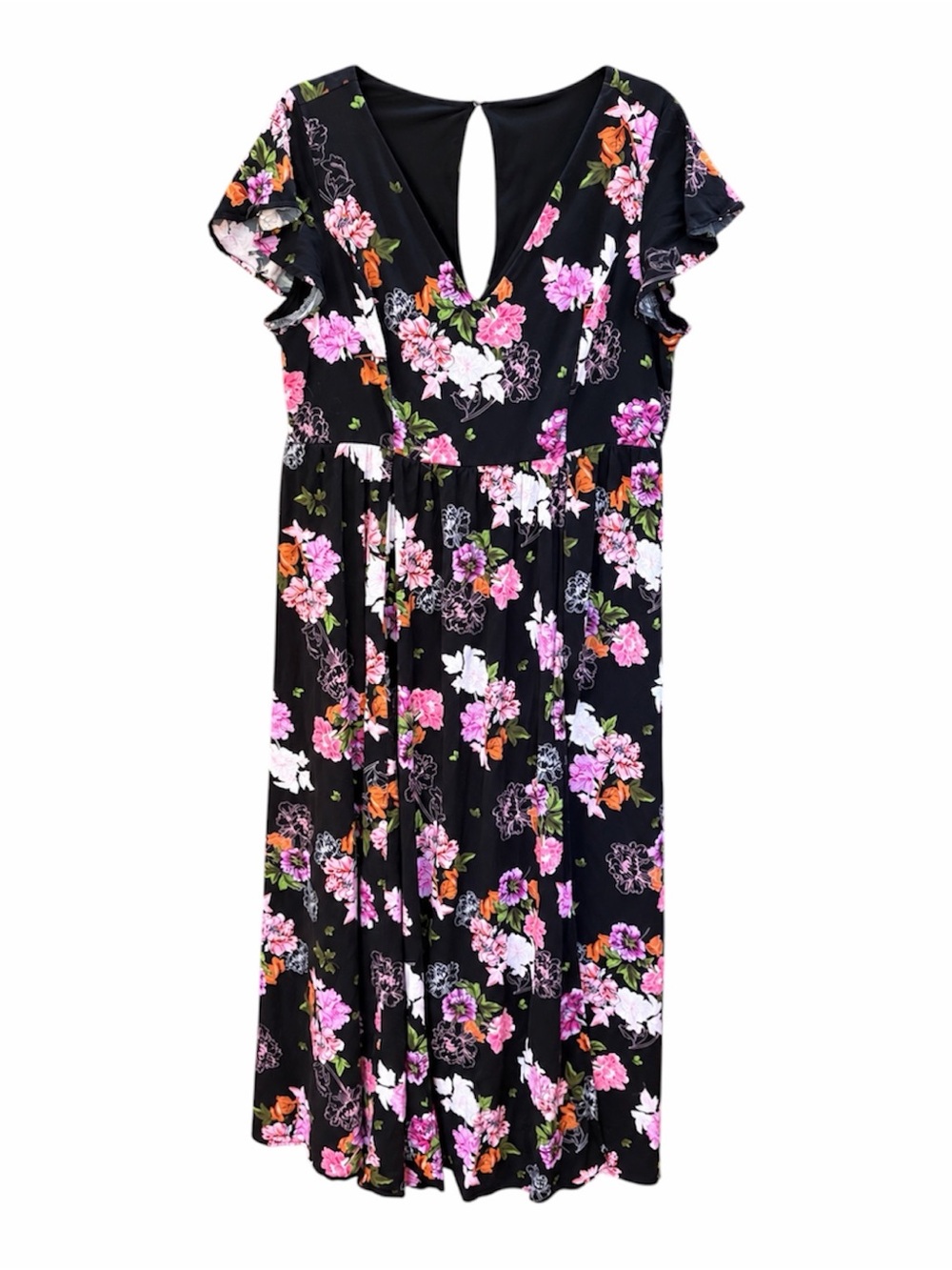 torrid | Black Dress with Pink & Orange Floral Print